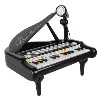 

Kids 24 Keys Piano Mini Music Gift Children Musical Toy with Microphone - Black