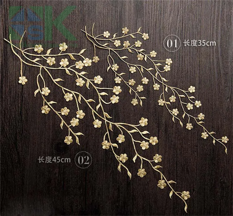 

DIY Patches Clothes DIY Plum Flower Embroidery Handmade Decorative Cloth Patch Stickers Decals Large Skirt Ironing Clothing