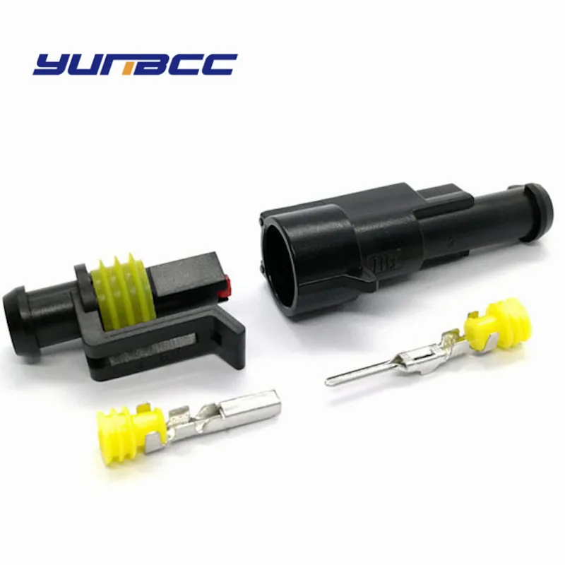 

5Sets Kit 1Pin Auto Male Female Connector AMP Tyco Waterproof Plug 282079-1 282103-1