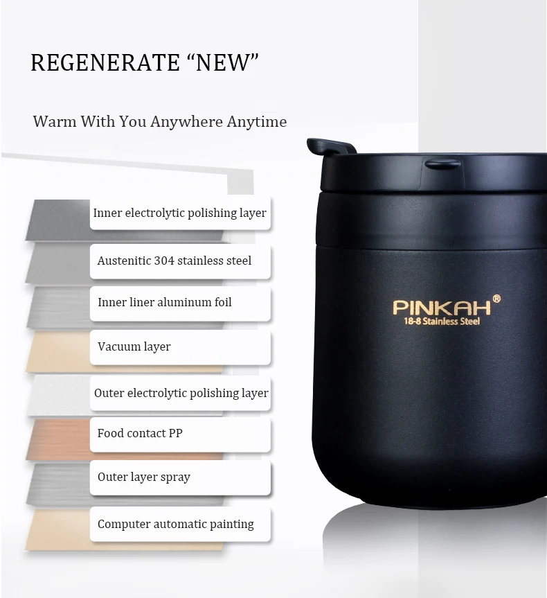 Pinkah Double Wall Stainless Steel Vacuum Flasks 350ml&460ml Thermos Cup Office Cup With Handle Insulated Tea mug thermos bottle (12)