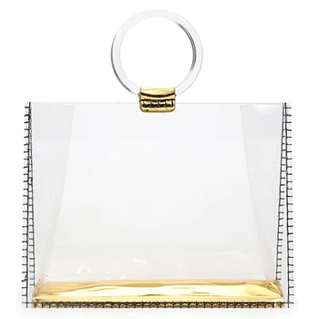

FGGS-Acrylic Transparent Clutch Handbag Women Shoulder Bags Hard Day Clutches Bags Party Evening Beach Purse Big Size Jelly Ba