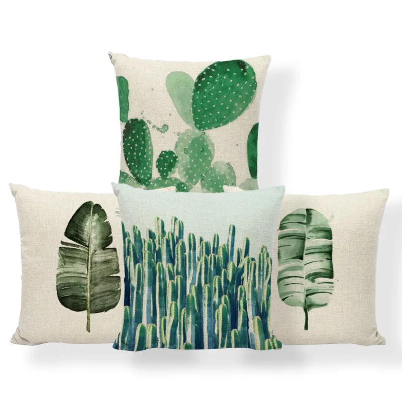

Sansevieria Cactus Cushions Plant Pteridium Pillows Baroque Headboard Gifts For Medical Students Throw Pillows 18X18 Polyester