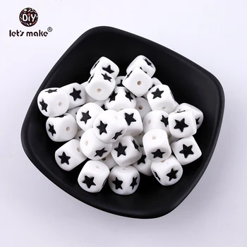 

Let's Make Wholesale 500pc Silicone Teether Baby Gifts Heart And Star Beads BPA Free DIY Jewelry Baby Accessories Chewable Toys