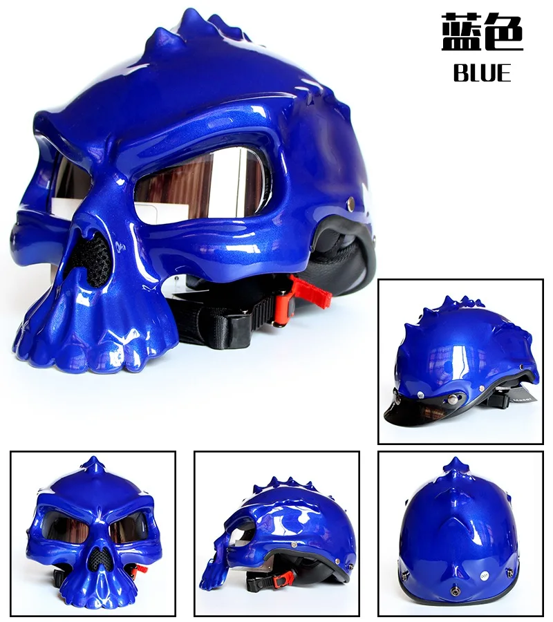 1 защитный чехол-накладка из ПК и 11 цветов) новые марки Masei CG489 Мотоцикл Череп мотоциклетный шлем половина уход за кожей лица шлемы Capacetes шлем охранники