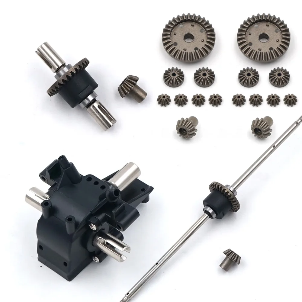 Newest! Metal upgrades Wltoys 12428 12423 12628 RC Car Spare Part upgrade metal Front Rear Differential Gear Set 12428-0091/0133