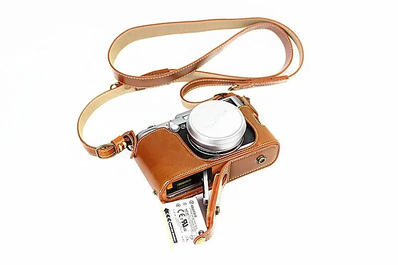Делюкс издание ретро Винтаж из искусственной кожи Камера чехол сумка для цифровой фотокамеры Fuji x100 x100s x100t с нижней поверхностью Батарея открытие