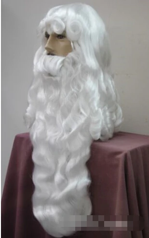 

new 2017 Silver white Santa Claus beard set Fancy Dress Cosplay wig Hivision
