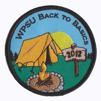 

WPSU BACK TO BASICS Embroidered Patch Made of Twill with Merrow Border and PVC backing Customized MOQ50pcs free shipping