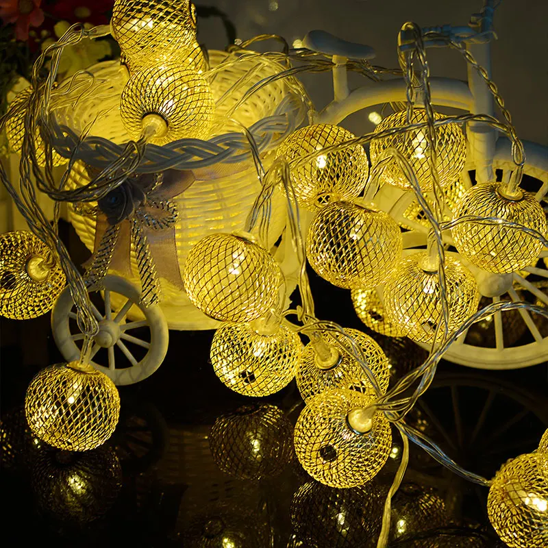 

30 Leds 6M Metal Lantern String Light Outdoor Garland For Christmas Tree Party Wedding Garden Decals D01