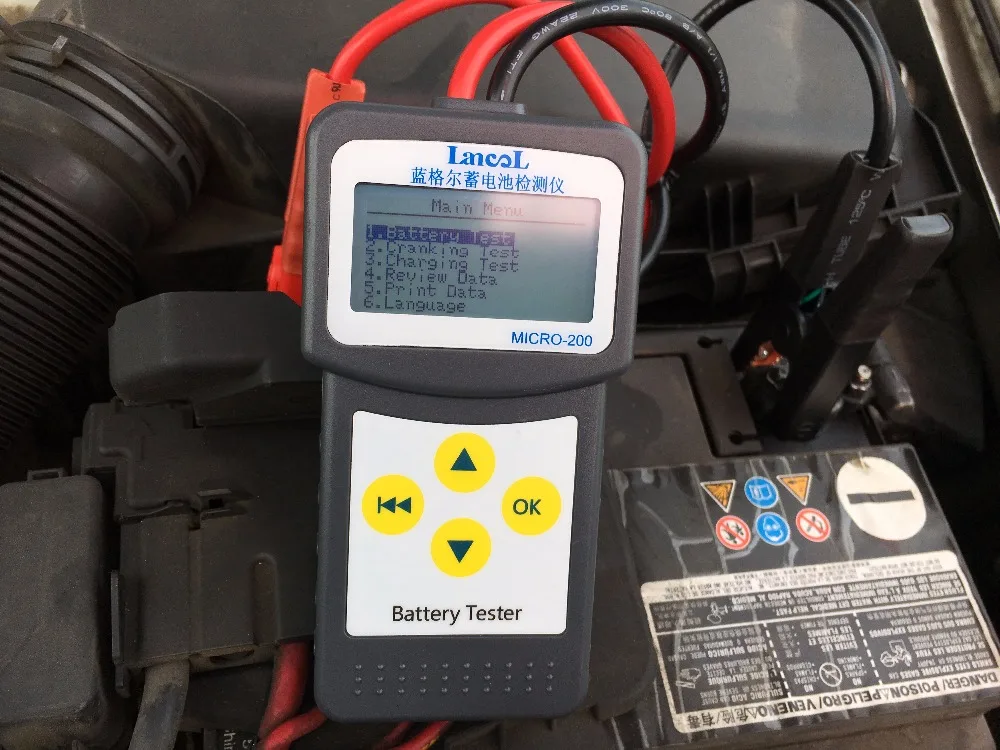 LANCOL MICRO-200 цифровой 12 В CCA автомобильный тестер нагрузки батареи анализатор батареи с функцией печати автомобиль Bad Cells Diaglostic
