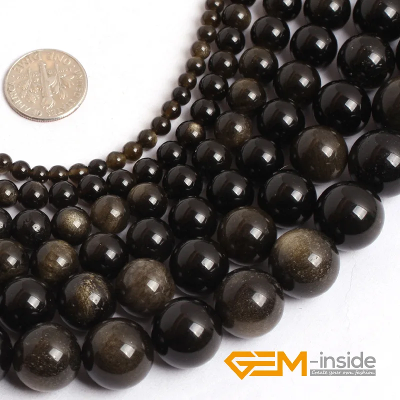 6MM Natural Matte Golden Obsidian Beads Grade A Round Loose Beads 14.5" 