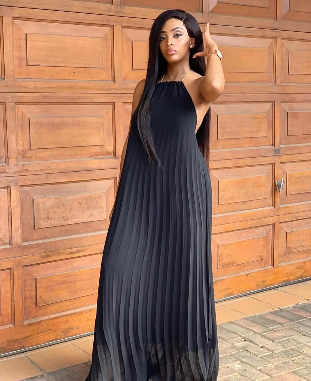 

Casual Chiffon Woman Dress 2019 Spring Summer Pure Color Boho Maxi Dresses Spaghetti Strap Summer Vestido