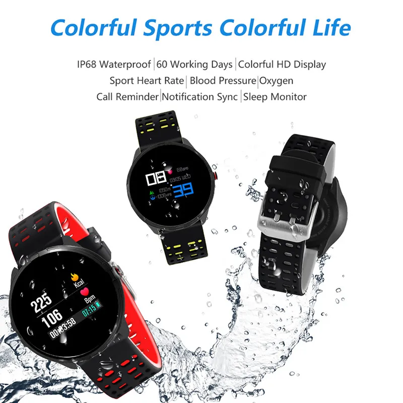 

News Smart Watch with Heart Rate Blood Pressure Oxygen Clock IP68 Waterproof for Android IOS Smart Phone Sports Smart Watch