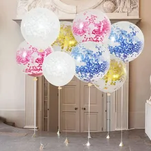 Комплект из 2 предметов, 18 дюймов прозрачные латексные воздушные шары Свадебные воздушный шар "Конфетти" для День рождения Baby Shower фестиваль Decortion поставки воздушные шары 75Z