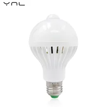 LED PIR Motion Sensor Lamp E27 220v 5w 7w 9w Led Bulb White Auto Smart PIR Infrared Body Motion Sensor Light