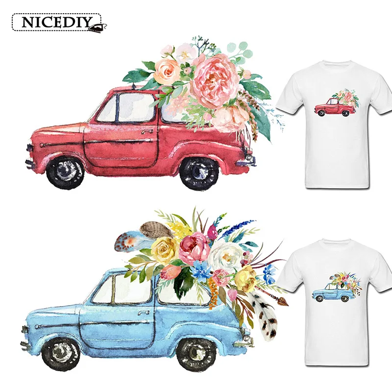 

Nicediy Iron On Transfers On Clothing Heat Transfer Vinyl Sticker Patch Car Flower Patches Thermal Transfer Press Washable Decor