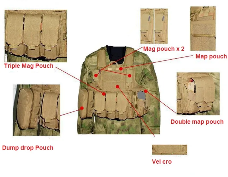 Тактический жилет CS Wargame страйкбол Пейнтбол MOLLE CIRAS боевой жилет CIRAS тактический жилет с тройным подсумок ACU/Лесной