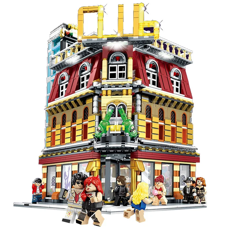 

LED Night Club Compatible With Legoing Creator Expert Street View Building Blocks 2488 Piece Bricks Kids Gifts Toys For Children