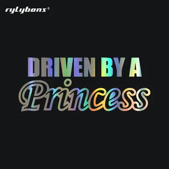 

Rylybons 1 Pcs car stickers Classic Woman Driving Vinyl Car Decal DRIVEN BY A PRINCESS Car Styling decals Car Accessories