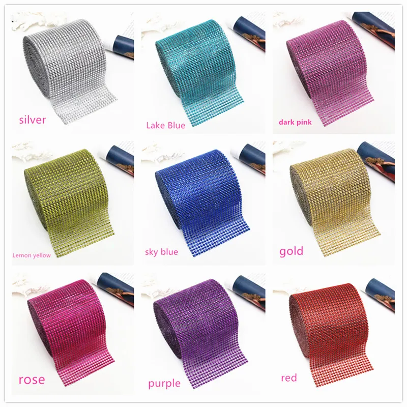 

Roll Tulle 1 Yard/91.5cm Mesh Trim Bling Diamond Wrap Cake DIY Crystal Ribbons Wedding Decoration Home New Year Party Supplies