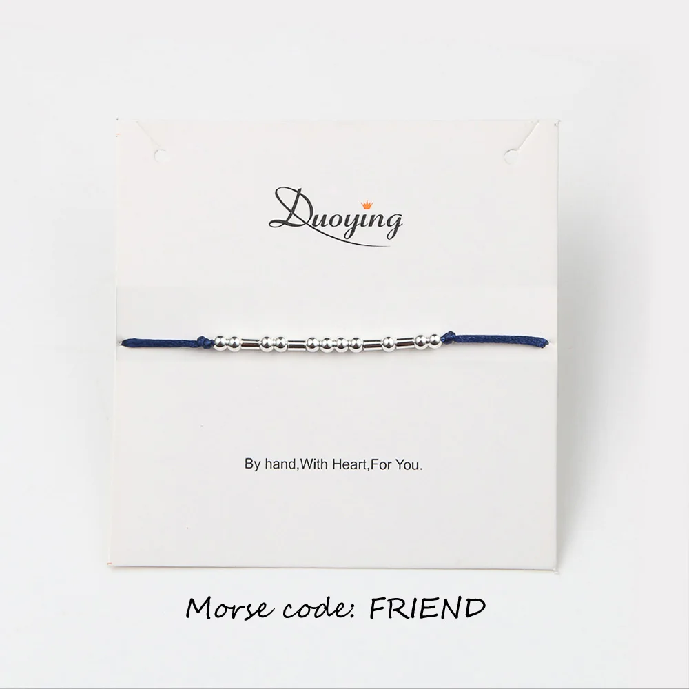 

Duoying Brand Morse Code Bracelet Custom LOVE HOPE FRIEND Gold/Silver Color Personalized Hidden Message Bracelet Supply