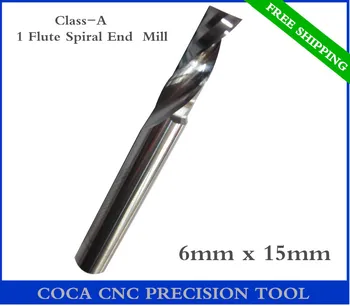 

6mm*15mm,Freeshipping CNC Solid carbide woodworking router bit,Tungsten Class-A1 Flute end mill,MDF,PVC,Acrylic,milling cutter