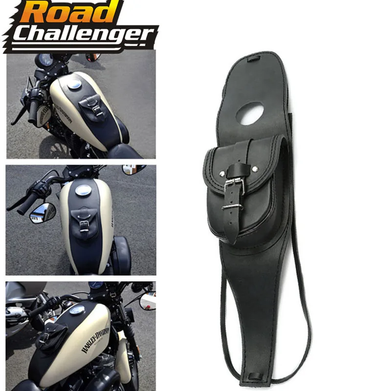

Motorcycle Gas Tank Leather Bag Dash Console Center Pouch Black Bag Leather for Harley Sportster XL 883 1200