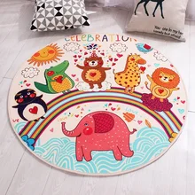 Mylb круглый мягкий ковер с мультяшным принтом, нескользящий Детский ковер для мальчиков и девочек, игровой коврик, компьютерный стул, напольный коврик для семьи детей