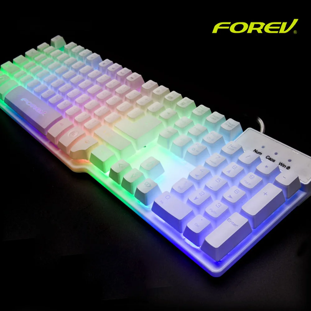 

FOREV Professional USB Wired Gaming Keyboard Gaming Imitation Mechanical Gamer Keyboard with LED Backlit for PC Laptop Desktop