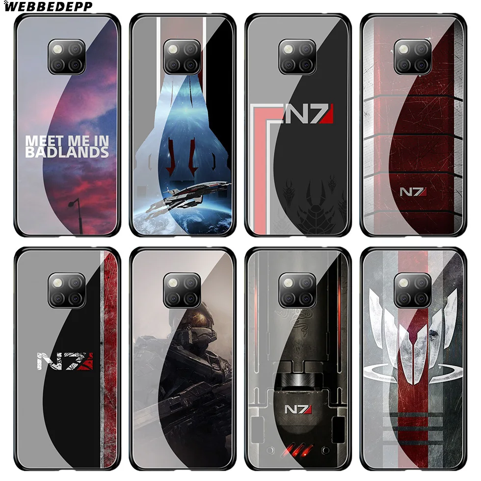 WEBBEDEPP Mass Effect N7 Tempered Glass Case for Huawei Mate 20 P20 P10 P Smart 2019 2018 &amp Honor 10 9 8X 7A Lite Pro |