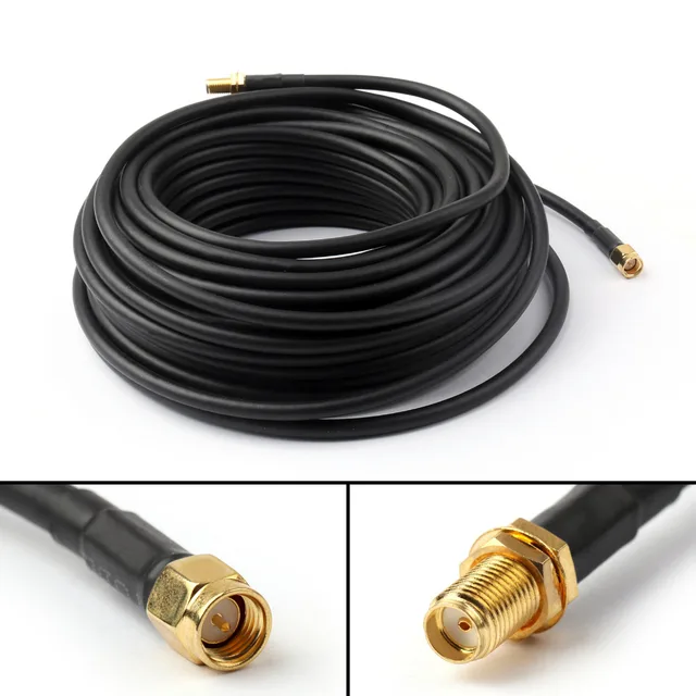 $US $16.01  Areyourshop 15M SMA Male to SMA Female Jack Pigtail RG58 Cable Wire Extension Router 49Ft 50 ohm 1P