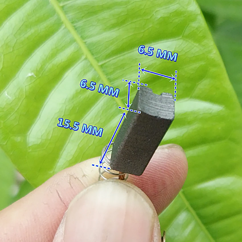 5 шт./лот Электроинструмент Угольная щетка 6,5*6,5*15,5 компонентный двигатель с угольными щетками Угольная щетка с круглым медным листом Аксессуары для инструментов