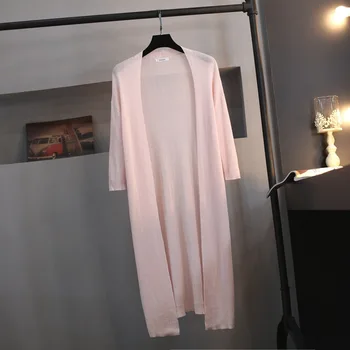 

ultra long prevented bask in cape air conditioning unlined upper garment thin knitting cardigan female summer sweater