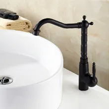 Черный бронзовый кухонный кран 360 swel Античный Черный кран для раковины смеситель холодной и горячей воды