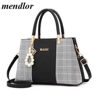 

21club Brand PU Leather Large Capacity Woman Handbag Grid Shoulder Bag Fashion Casual Luxury Designer Crossbody Women Handbags