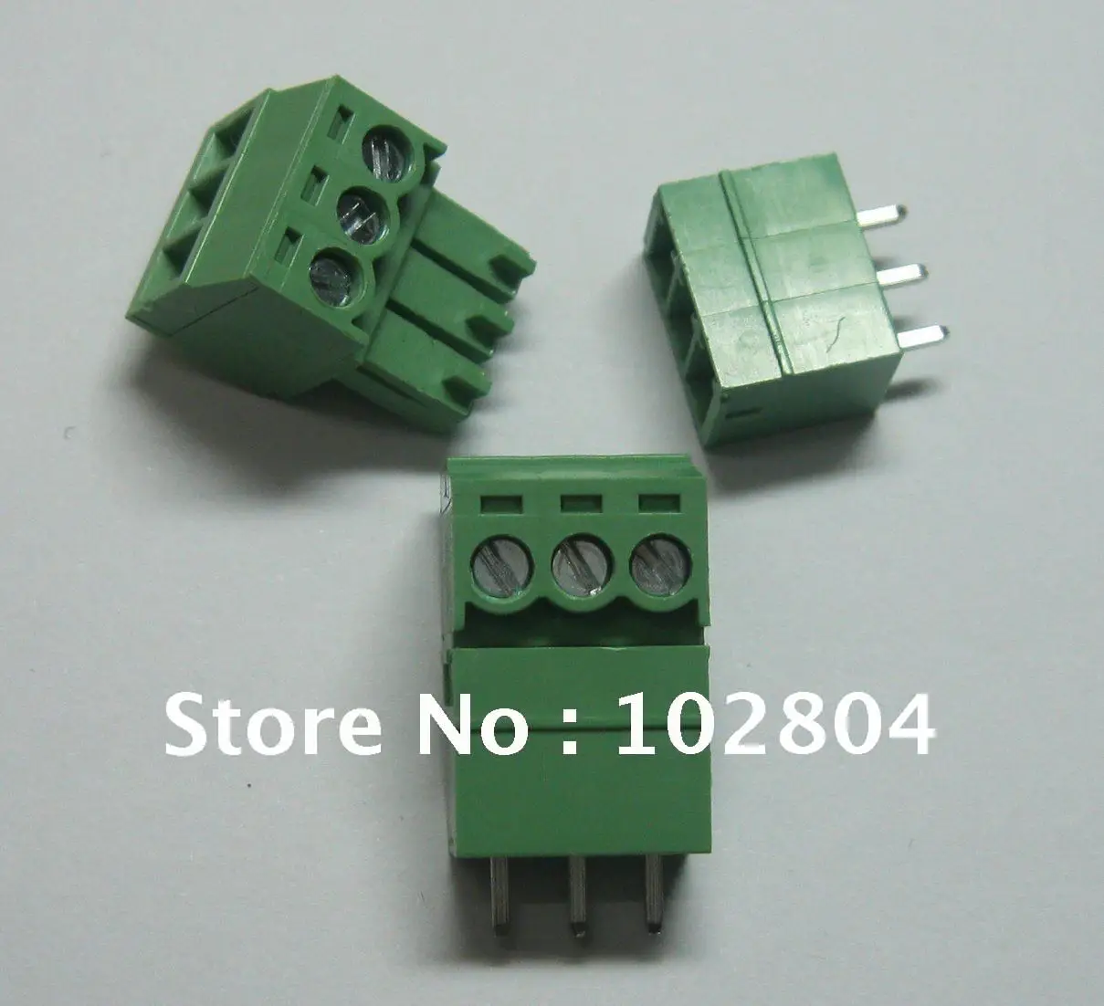 

60 pcs 3pin/way Pitch 3.5mm Screw Terminal Block Connector Green Color T Type with pin