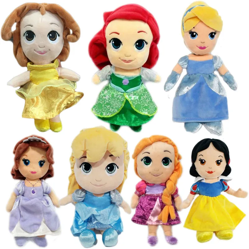 

Original Snow White Aurora Cinderella Princess Tangled Rapunzel brinquedos baby Christmas princess plush toys