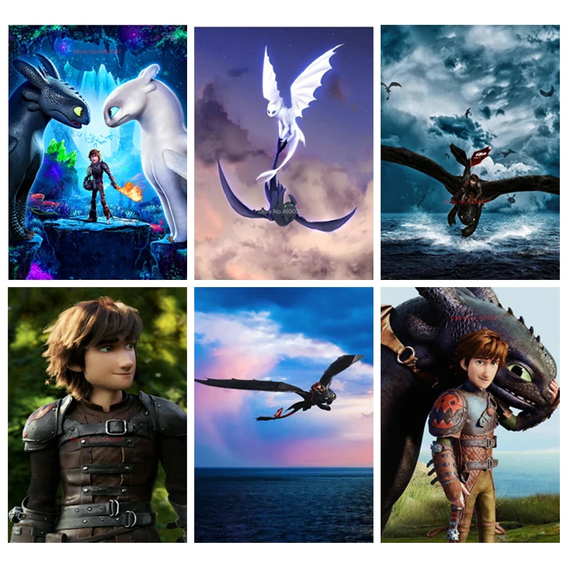 

Full Square/Round Drill 5D DIY Diamond Painting "How to train your dragon" Embroidery Cross Stitch Mosaic Home Decor Gift