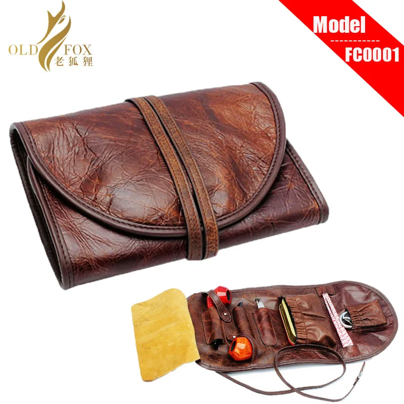 OLDFOX Good Durable Portable Litchi PU Leather Pipe Pouch/Ca