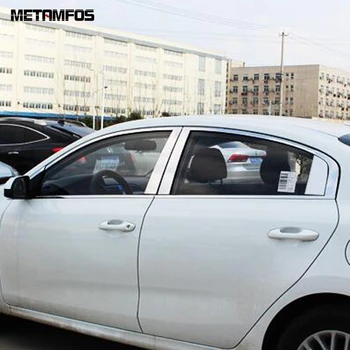 

For Kia Rio 4 2018 2019 Sedan Window Center Pillar Cover Molding Trim Sticker Stainless Steel Exterior Car Accessories
