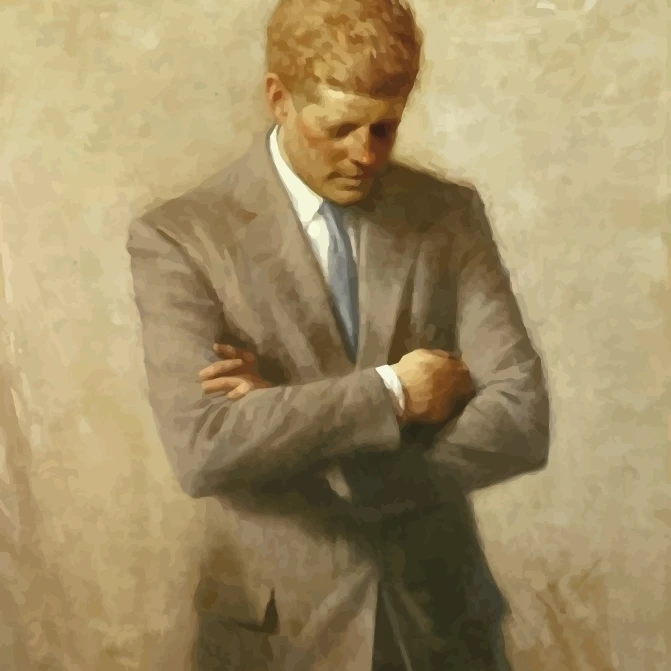 Digitally restored vector portrait of John F. Kennedy Poster Print (11 x 17)