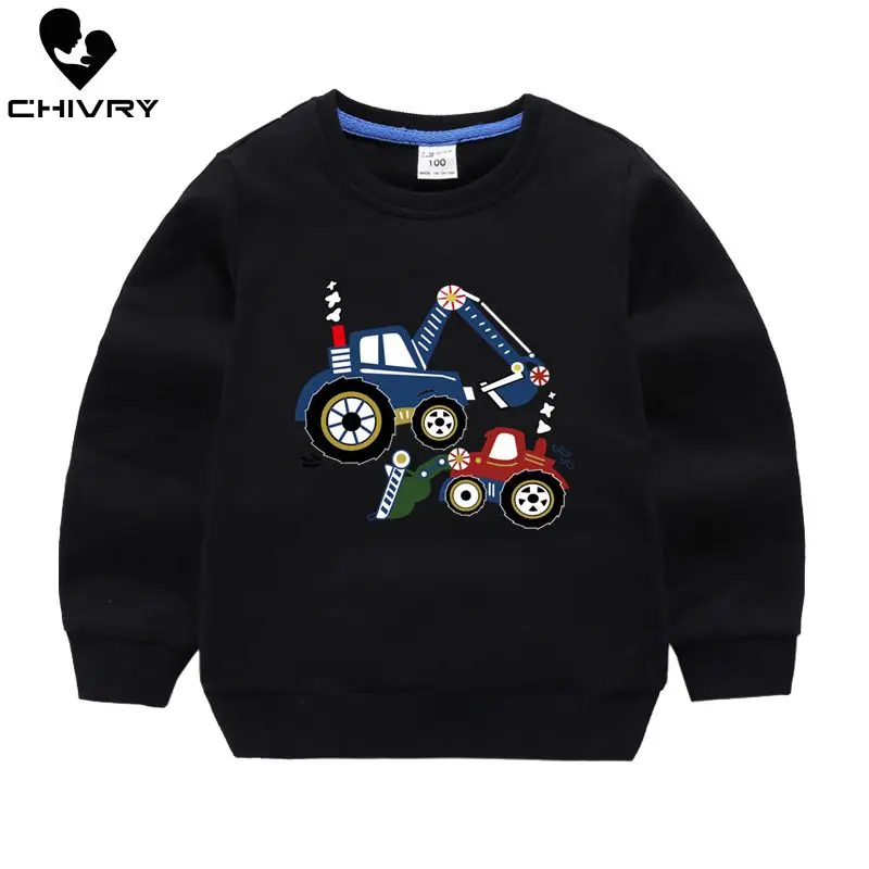 Children Hoodies Sweatshirts Boys Girl Kids Cartoon Print Cotton Pullover Tops Baby Boys Casual Aut