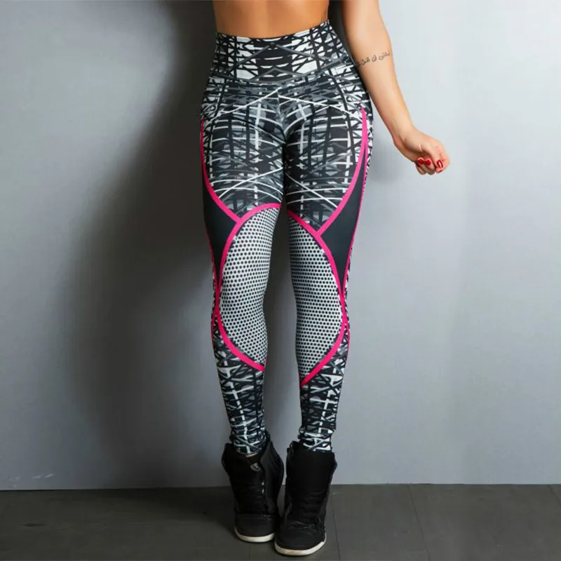 Moonbiffy Fitness Women's Leggings Polyester Print Mesh