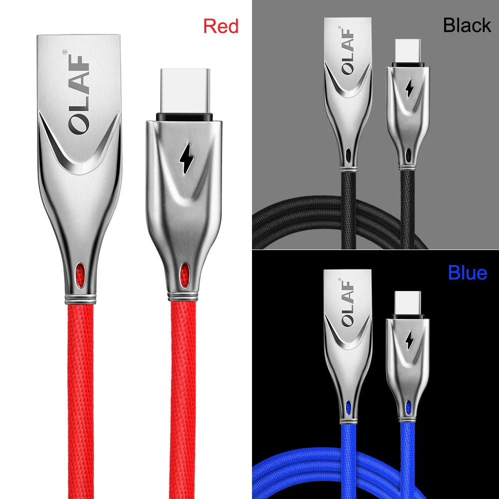 Олаф 1 м 2 м цинковый сплав usb type C кабель 2A USB C зарядное устройство Быстрая зарядка и синхронизация данных type-c кабель для samsung Note 8 9 S8 s9 USB-C