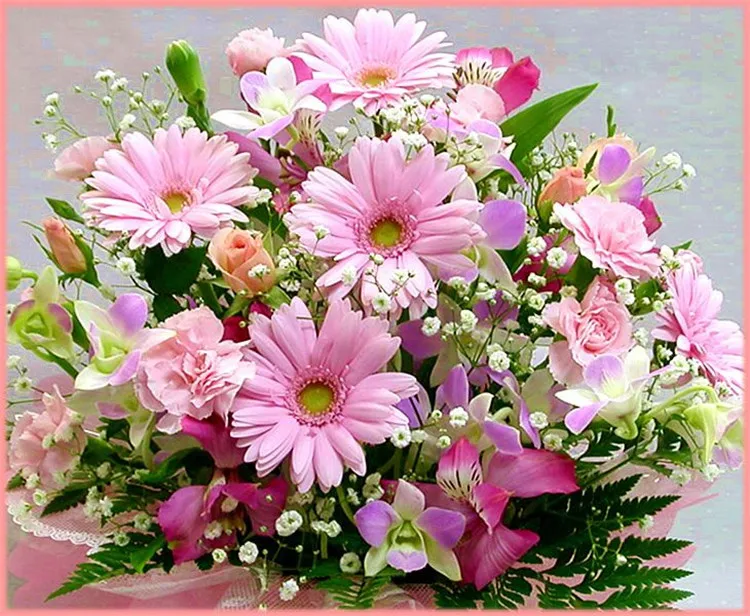 

crystal Pattern Diamond Embroidery DIY Needlework Pink Daisy Diamond Painting Cross Stitch 5D Rhinestones Decor Paintings