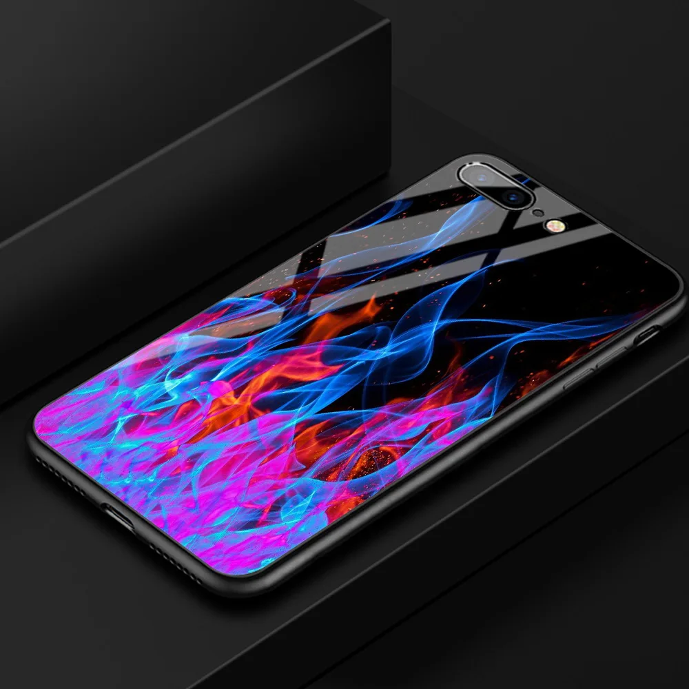 Чехол Finder для iPhone XS MAX, чехол с изображением розы, единорога, абстрактного пламени, стеклянный чехол для iPhone 6, 6 S, 7, 8 Plus, X, XR, XS MAX, 11 pro max