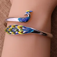 Браслеты в форме Феникс павлин из стерлингового серебра для женщин, 6 см, размеры, серебряные браслеты и браслеты, ювелирные изделия