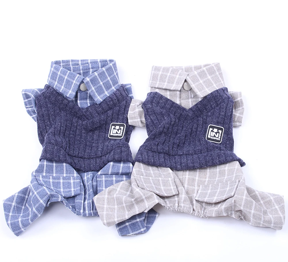 

Plaid Pet Dog Cat Sweater Hoodie Jumpsuit Pet Dog Coat Puppy Jacket Autumn Clothes Apparel 4 Sizes 2 Colours