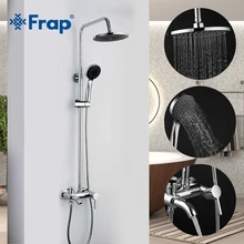 FRAP Shower Faucets chrome wall mounted shower mixer for bathroom shower faucet ABS rain shower head set bathtub faucet tapware frap shower faucets round contemporary style bathroom shower faucet bath shower mixer with abs shower head set bathtub faucet