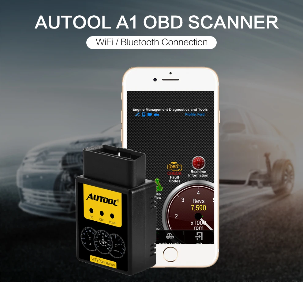 AUTOOL A1 V1.5 OBD сканер A1 с Bluetooth wifi поддерживает все протоколы OBDII лучше, чем Супер Мини ELM327 OBD2 диагностический инструмент